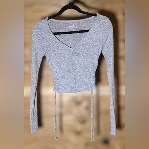 HOLLISTER - Long Sleeve Ribbed Baby Tee With Cinches